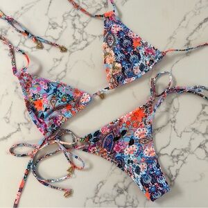 Kulani Kinis x Lexi Hidalgo Halter Triangle Top + Thong Bottom SET - Spellbound